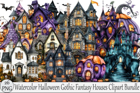 Download Watercolor Halloween Gothic Fantasy - Gothic fantasy Collection