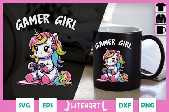 Download Gamer Girl Unicorn Gaming SVG - Gamer Collection