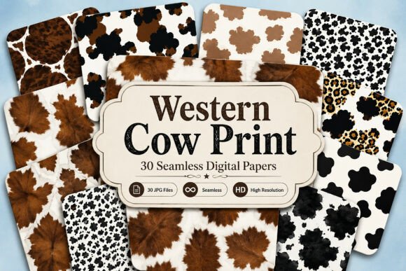 Download Western Cow Print Seamless Patterns - Premium Bundle