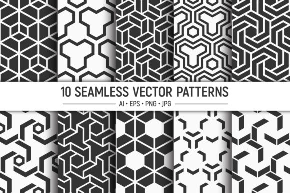 Download 10 Seamless Geometric Vector Patterns - Patterns Collection