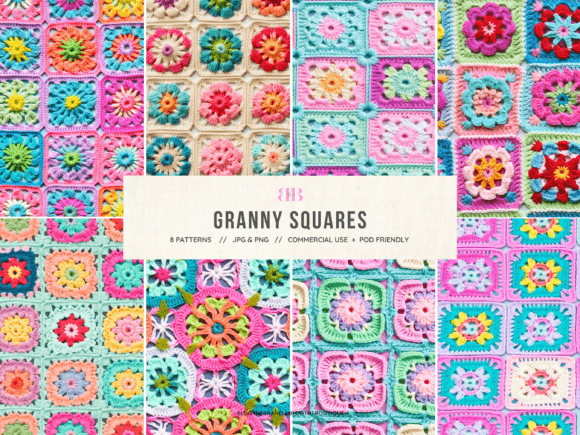 Download Granny Square Crochet Seamless Patterns - Premium Resources