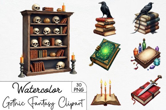Download Gothic Fantasy Books Clipart - Gothic fantasy Collection
