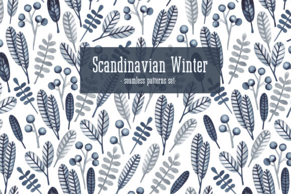Download Watercolor Patterns “Scandinavian Winter - Premium Resources