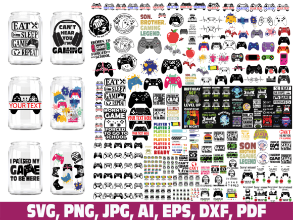Download Gamer Video Games Libbey Can Glass Wrap - Gamer Collection